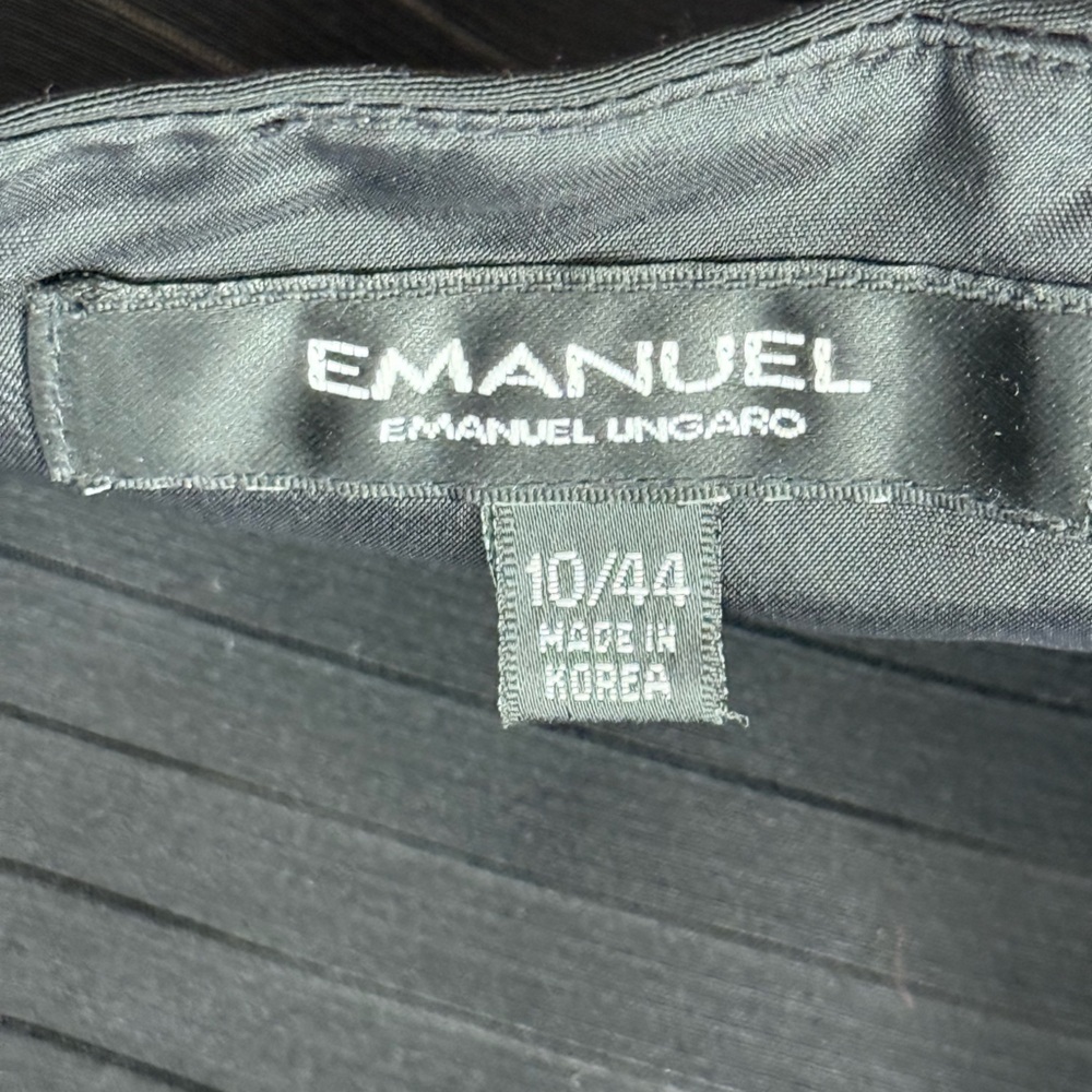 Emanuel Ungaro Black Striped Career Pencil Skirt Luxury French Designer, 10/44 - Picture 6 of 7